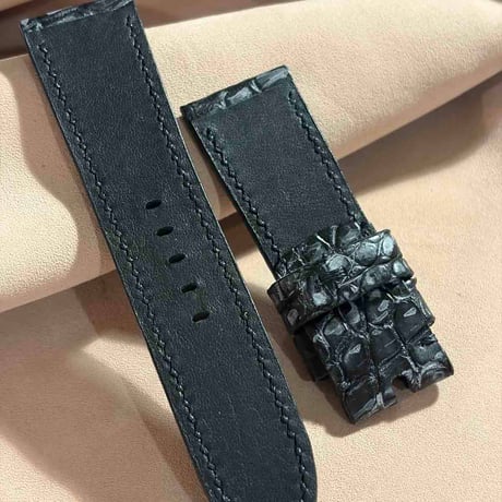 exh-54 ブライドル クロコダイル 腕時計ベルト  (ラグ幅24mm - バックル幅22mm)