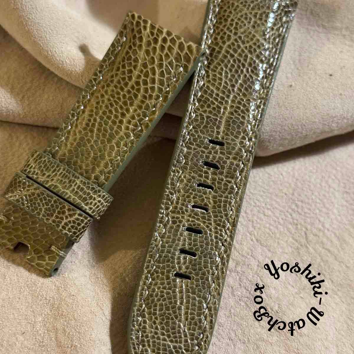 ost-436 オーストリッチ 腕時計ベルト グリーン ラグ幅19mm ost-431 オーストリッチレザー 腕時計ベルト モスグリーン (ラグ