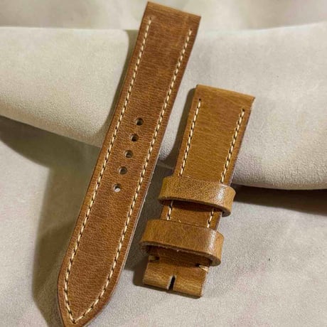hor-229 HORWEEN ダービー ナチュラル 腕時計ベルト (ラグ20mm - バックル幅18mm)