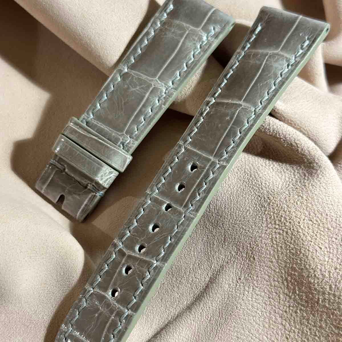 cro-1416 クロコダイル レザー 腕時計 ベルト トープ (ラグ幅21 mm 