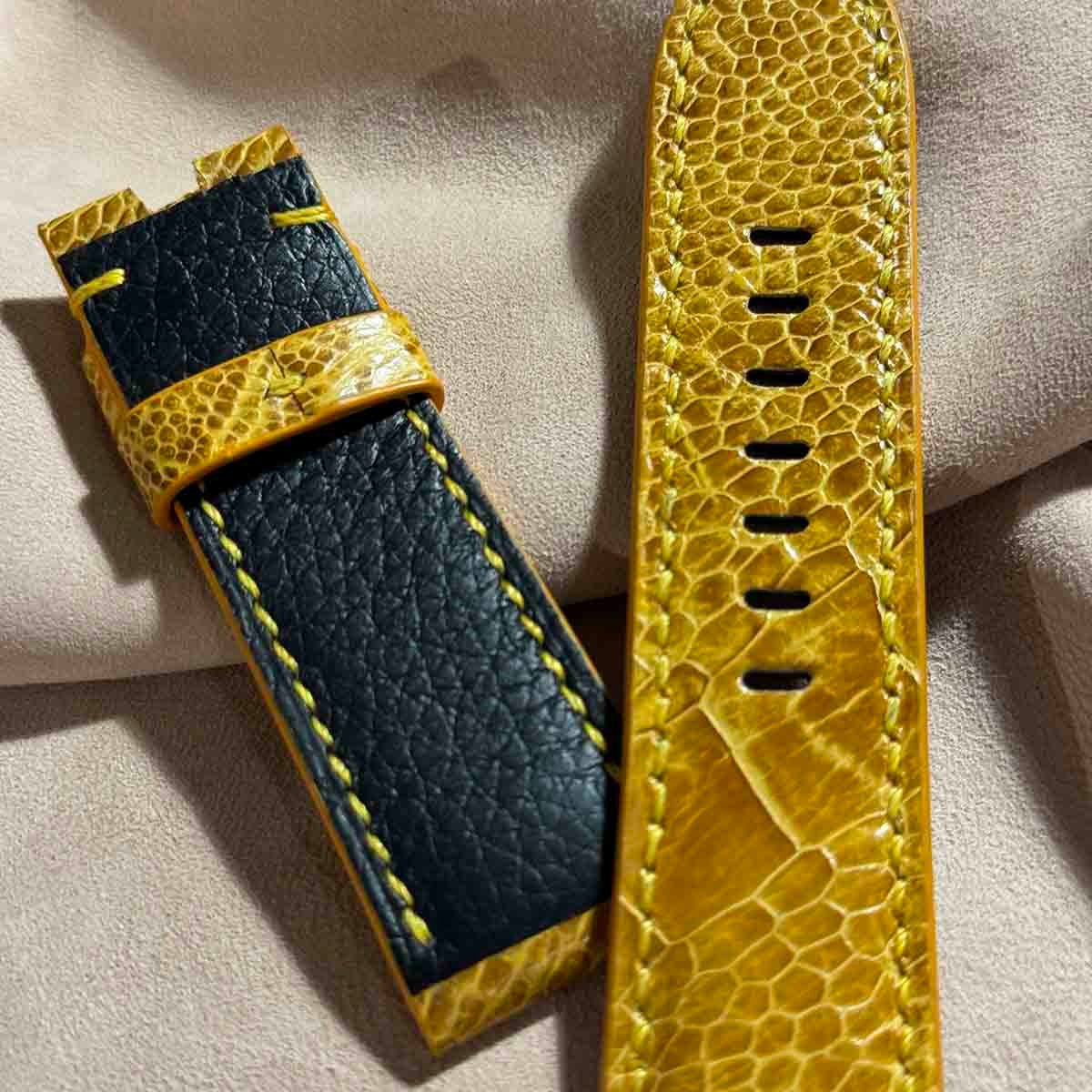 ost-360 オーストリッチレザー 腕時計ベルト タンブラウン (ラグ幅24mm