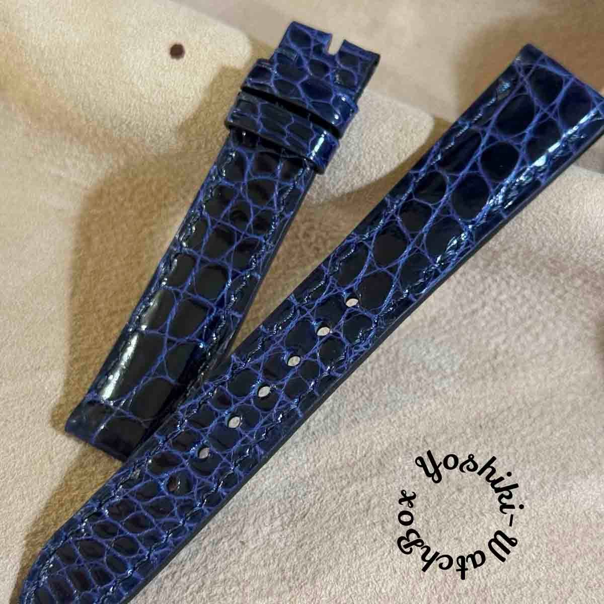 cro-1493 クロコダイル腕時計ベルト ブラック ラグ幅19 mm ZENITH（時計） ゼニス ZENITH 純正 替えベルト ラグ幅19mm