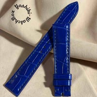 cro-1991  クロコダイル  腕時計 ベルト コバルトブルー  (ラグ幅19 mm - バックル幅 16 mm)
