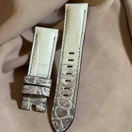 cro-1953  クロコダイル   腕時計 ベルト  ヒマラヤクロコ  (ラグ幅22 mm - バックル幅20 mm)
