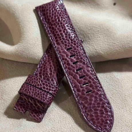 ost-386 オーストリッチレザー 腕時計ベルト パープル (ラグ幅24mm - バックル幅22mm)