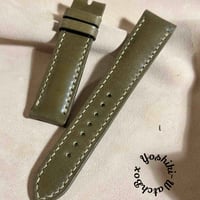 cod-277 コードバン レザー 腕時計ベルト カーキグリーン (ラグ幅20 mm - バックル幅18 mm)