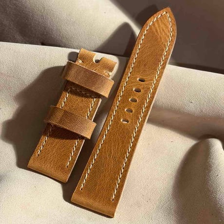 hor-249 HORWEEN ダービー / ナチュラル 腕時計ベルト (ラグ24mm - バックル幅22mm)