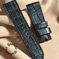 cro-1837 クロコダイル 腕時計ベルト ブルーグレー ラグ幅24mm cro-1837 クロコダイル レザー 腕時計 ベルト ブルーグレー (ラグ幅24