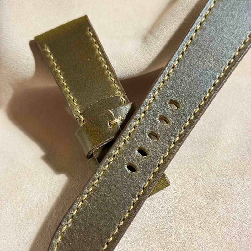 hor-218 HORWEENレザー ナチュラル 腕時計ベルト ラグ幅26mm hor-232 HORWEEN クロムエクセルレザー オリーブ 腕時計ベルト