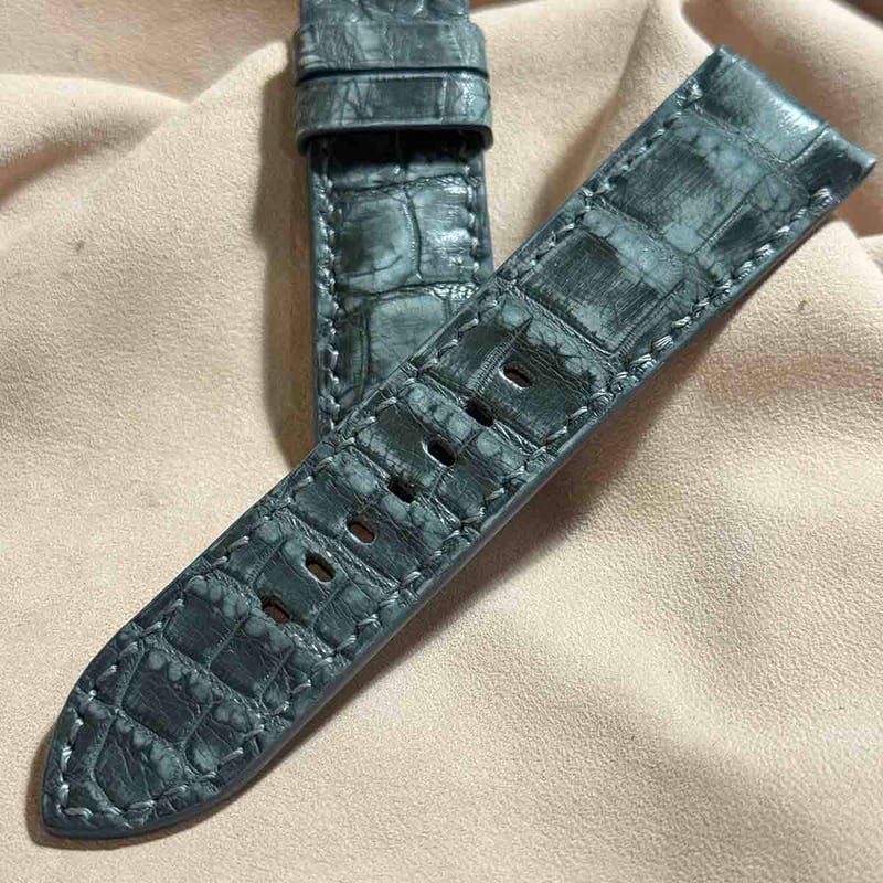 cro-1570 クロコダイル レザー 腕時計 ベルト ヌバック グレー cro-1570 クロコダイル レザー 腕時計 ベルト ヌバック グレー