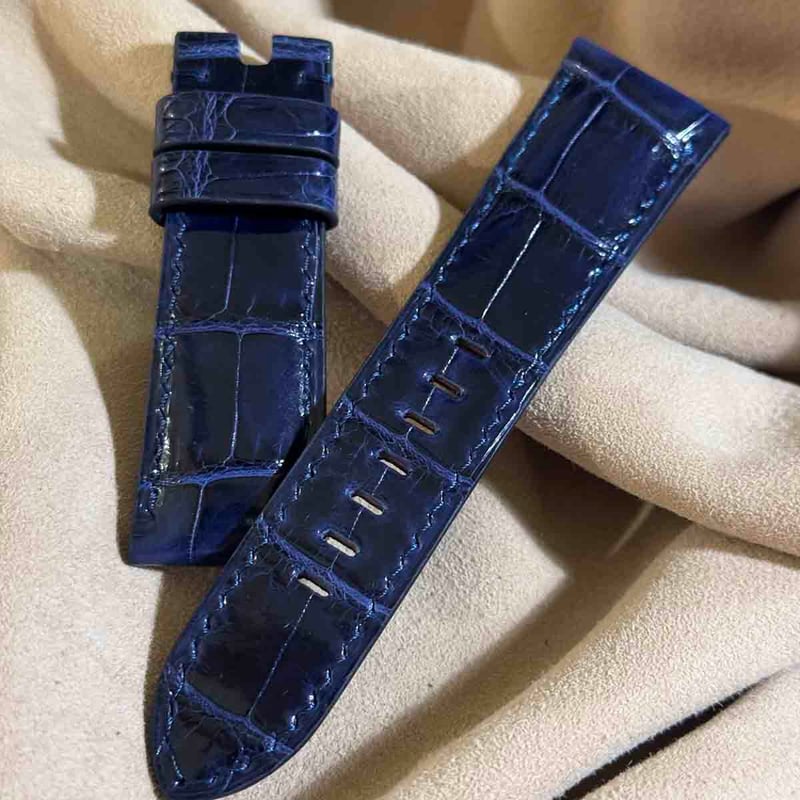 cro-1648 クロコダイル 腕時計ベルト ブルーグレー ラグ幅19 mm cro-1648 クロコダイル レザー 腕時計 ベルト ブルーグレー