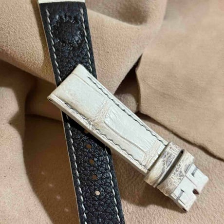 cro-1917  クロコダイル   腕時計 ベルト ヒマラヤクロコ  (ラグ幅21 mm - バックル幅18 mm)