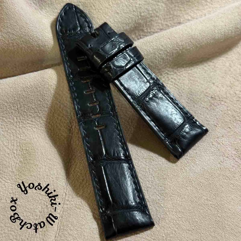 cro-1493 クロコダイル腕時計ベルト ブラック ラグ幅19 mm cro-1906 クロコダイル 腕時計 ベルト ブラック (ラグ幅22 mm