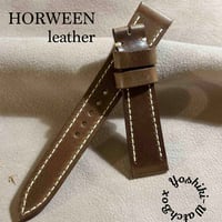 hor-223 HORWEEN クロムエクセルレザー ナチュラル 腕時計ベルト (ラグ19mm - バックル幅16mm)