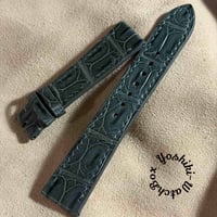 cro-2104  クロコダイル  腕時計ベルト グレー　(ラグ幅21 mm - バックル幅18 mm)
