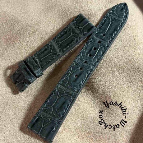 cro-2104 クロコダイル 腕時計ベルト グレー (ラグ幅21 mm - バックル