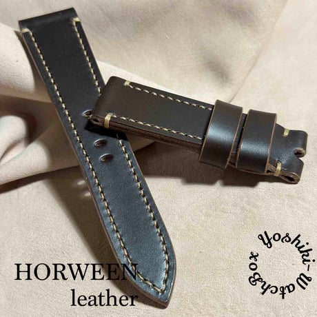 hor-74 ホーウィン ホースバットCXL / ダークブラウン 腕時計ベルト (ラグ幅22mm - バックル幅20mm)
