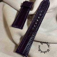 liz-276  リザード レザー 腕時計 ベルト パープル (ラグ幅21 mm - バックル幅18 mm)