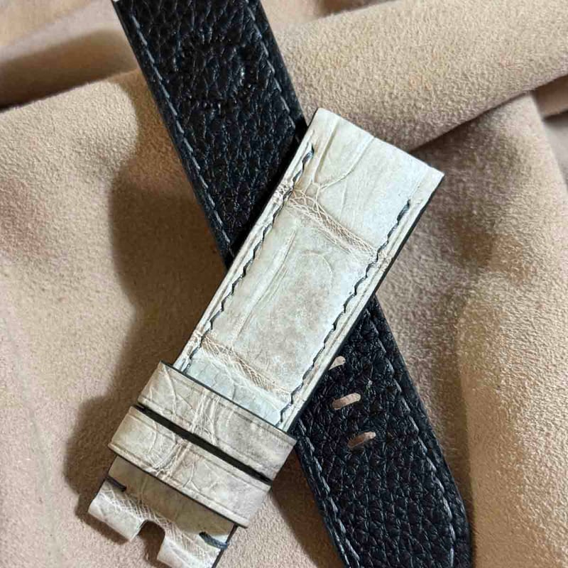 cro-1730 クロコダイル 腕時計ベルト ヌバック タンブラウン ラグ幅24 fit=scale-down,w=1200
