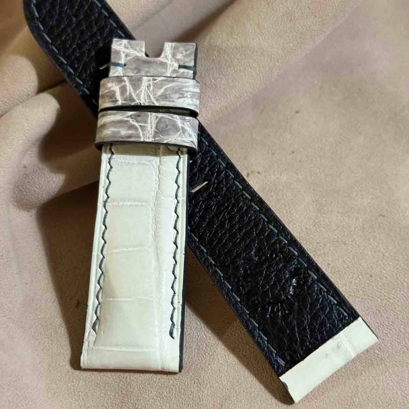 cro-1953 クロコダイル 腕時計 ベルト ヒマラヤクロコ (ラグ幅22 mm