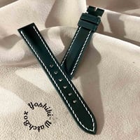 cod-198 在庫処分品 コードバン レザー 腕時計ベルト グリーン (ラグ幅18 mm - バックル幅16 mm)