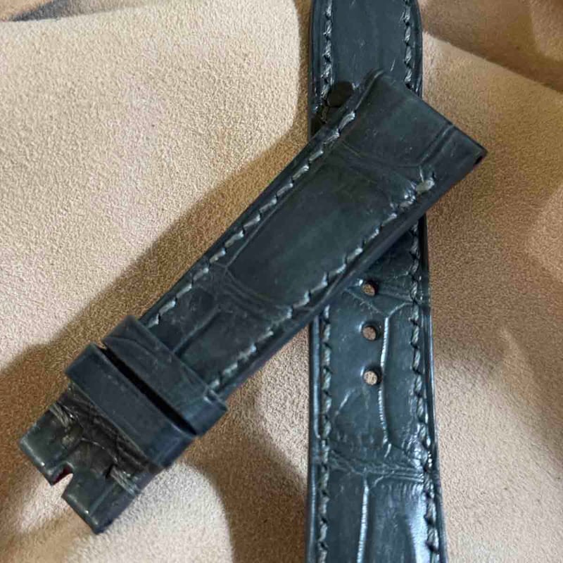 cro-1866 クロコダイル 腕時計ベルトダークグレー ラグ幅20mm cro-1866 クロコダイル 腕時計ベルトダークグレー ラグ幅20mm