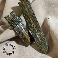 liz-319  リザード レザー 腕時計 ベルト オリーブ (ラグ幅24 mm - バックル幅22 mm)
