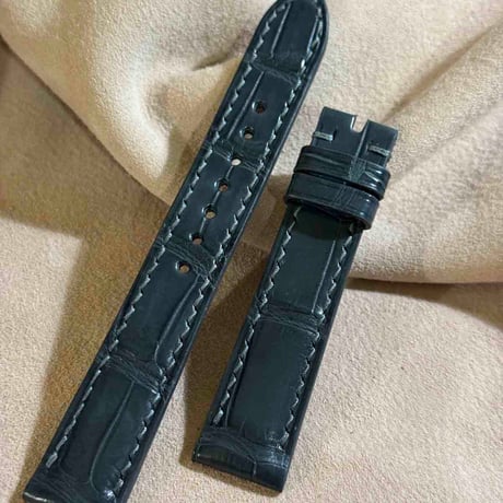 cro-1913  クロコダイル   腕時計 ベルト ダークグレー  (ラグ幅18 mm - バックル幅16 mm)