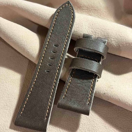 hor-237 HORWEEN バイソングレー 腕時計ベルト (ラグ26mm - バックル幅22mm)