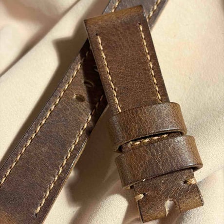 hor-255 HORWEEN ダービー / ブラウン 腕時計ベルト (ラグ22mm - バックル幅20mm)
