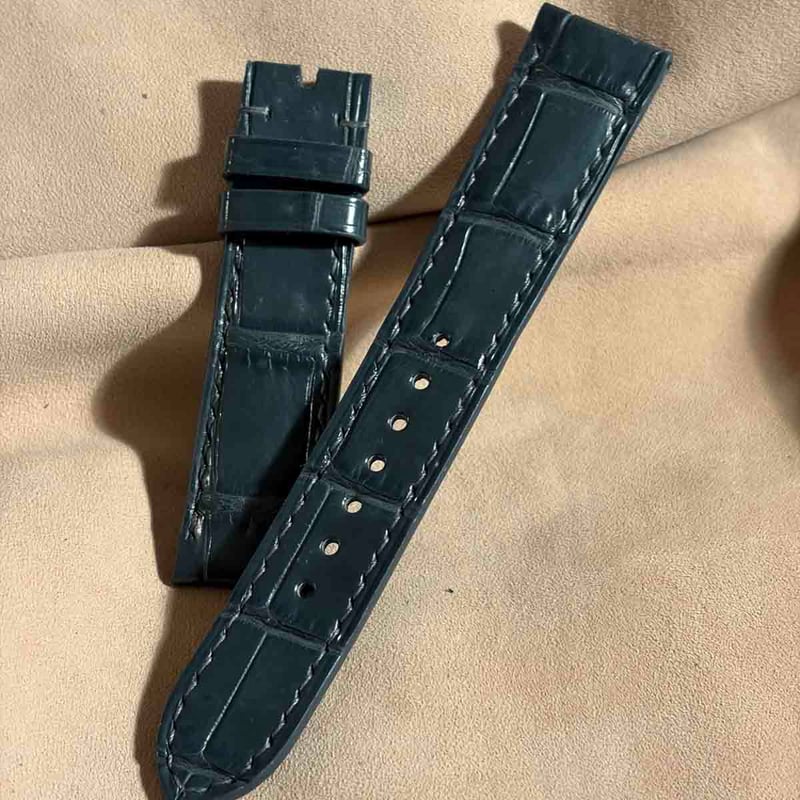 cro-2009 クロコダイル 腕時計ベルト ブルーグレー (ラグ幅20 mm