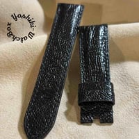 ost-429 オーストリッチレザー 腕時計ベルト ブラック (ラグ幅22mm - バックル幅20mm)