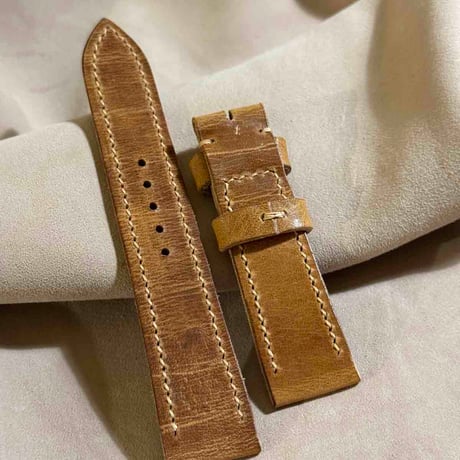 hor-229 HORWEEN ダービー ナチュラル 腕時計ベルト (ラグ20mm - バックル幅18mm)