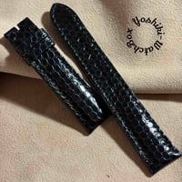 sna-167 シースネイク（ウミヘビ）腕時計ベルト ブラック (ラグ幅20mm - バックル幅18 mm)