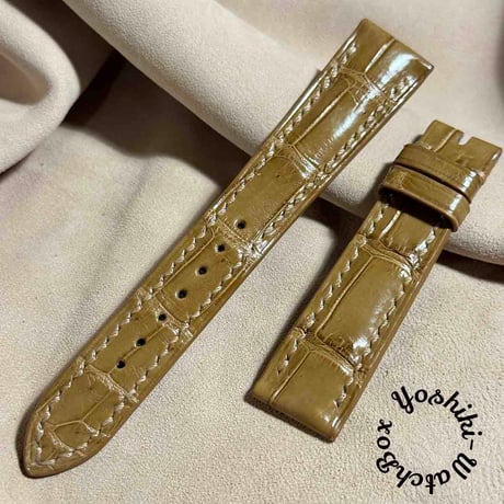 cro-1740 クロコダイル 腕時計ベルト ヌバック タンブラウン ラグ幅19