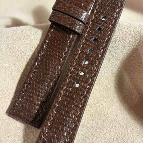 liz-379  B級品　リザード レザー 腕時計 ベルト ブラウン (ラグ幅18 mm - バックル幅16 mm)