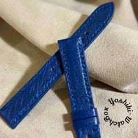 ost-400 オーストリッチレザー 腕時計ベルト ブルー (ラグ幅18mm - バックル幅16mm)