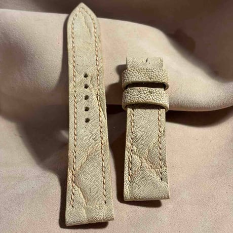 exh-74 タンニン鞣しエレファントレザー 腕時計ベルト  (ラグ幅20mm - バックル幅18mm)
