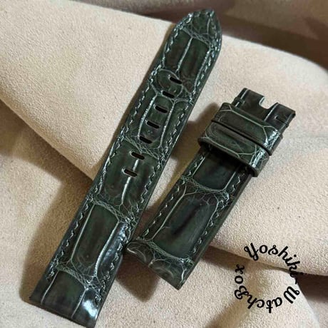 cro-1752 クロコダイル 腕時計ベルト ブラック ラグ幅22mm cro-1902 クロコダイル 腕時計 ベルト ブラック (ラグ幅24 mm