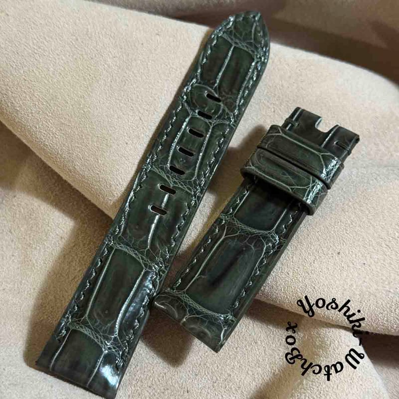 cro-1803 クロコダイル 腕時計ベルト ライトブルー ラグ幅22mm 時計バンド クロコダイル ライトブルー | 時計バンド | バンビ