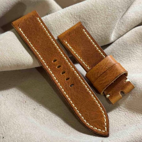 hor-212 HORWEEN ダービー イングリッシュタン 腕時計ベルト (ラグ24mm - バックル幅22mm)