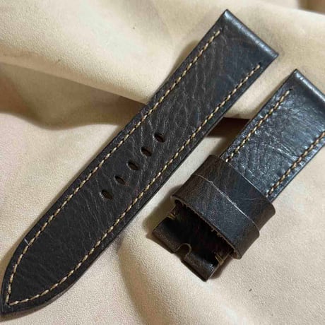 hor-211 HORWEEN ダービー ダークブラウン 腕時計ベルト (ラグ24mm - バックル幅22mm)