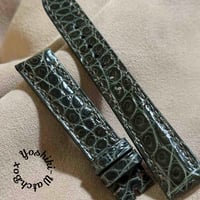 cro-1831 クロコダイル レザー 腕時計 ベルト ブラック (ラグ幅18 mm -