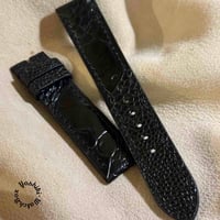 ost-446 オーストリッチレザー 腕時計ベルト ブラック (ラグ幅20mm - バックル幅18mm)
