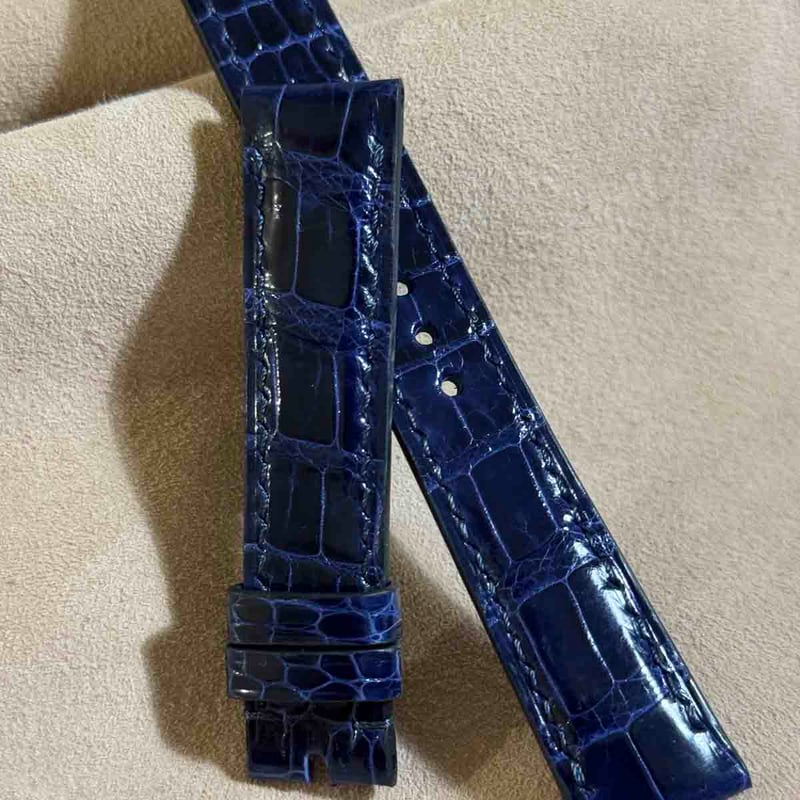 cro-1961 クロコダイル 腕時計 ベルト グロス仕上げ ブルー