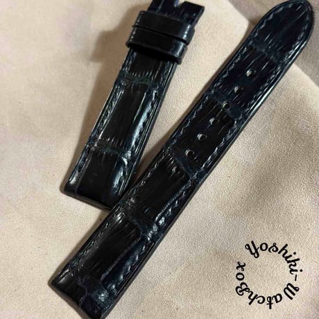 cro-1778 7番込み クロコダイル ダークグレー ラグ幅21mm cro-1778 7番込み クロコダイル ダークグレー ラグ幅21mm cro-1778 7番