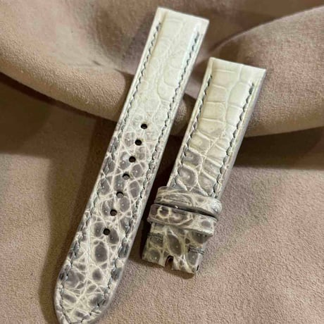 cro-1956  クロコダイル   腕時計 ベルト  ヒマラヤクロコ  (ラグ幅20 mm - バックル幅18 mm)