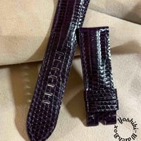 liz-271  リザード レザー 腕時計 ベルト パープル (ラグ幅24 mm - バックル幅22 mm)