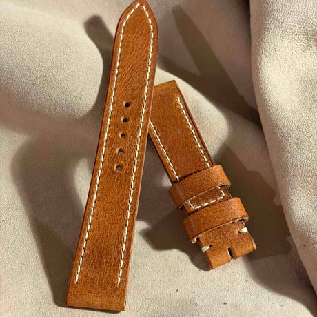 hor-245 HORWEEN ダービー / イングリッシュタン 腕時計ベルト (ラグ20mm - バックル幅18mm)