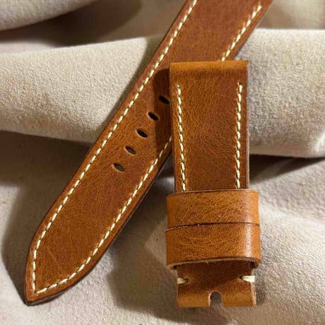 hor-212 HORWEEN ダービー イングリッシュタン 腕時計ベルト (ラグ24mm - バックル幅22mm)